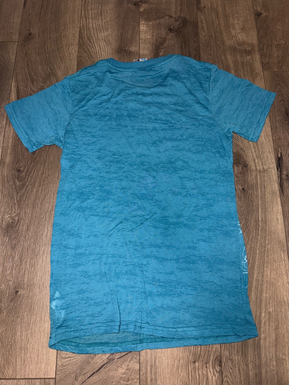 Roxy Teal Short-Sleeve Tee with Pink Floral Design - Picture 4 of 4